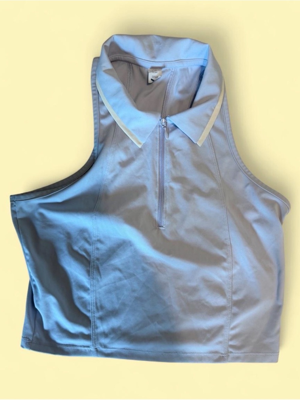 Old Navy Light Blue Sleeveless Polo Zip-Front Tank